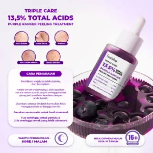 cara-pakai-FACETOLOGY-Triple-Care-Total-Acids-Purple-Ranger-Peeling-Treatment-Serum-300x300